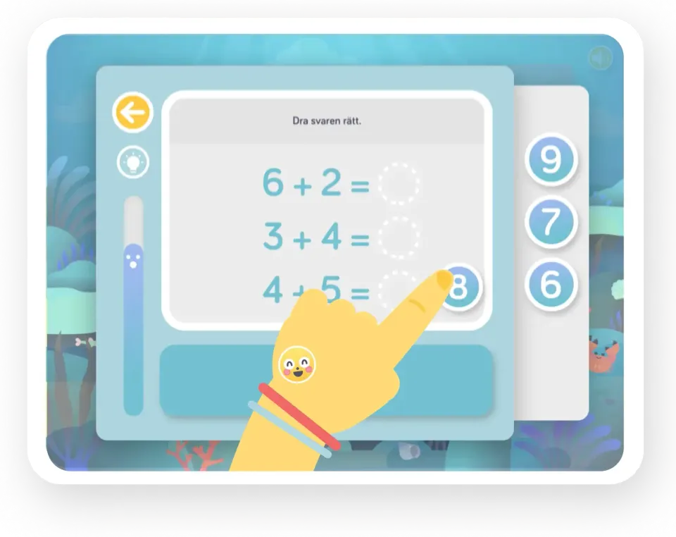 Albert är en bra pedagogisk app för barn som vill lära sig saker i flera olika ämnen. Denna bilden visar en del av Alberts matte.