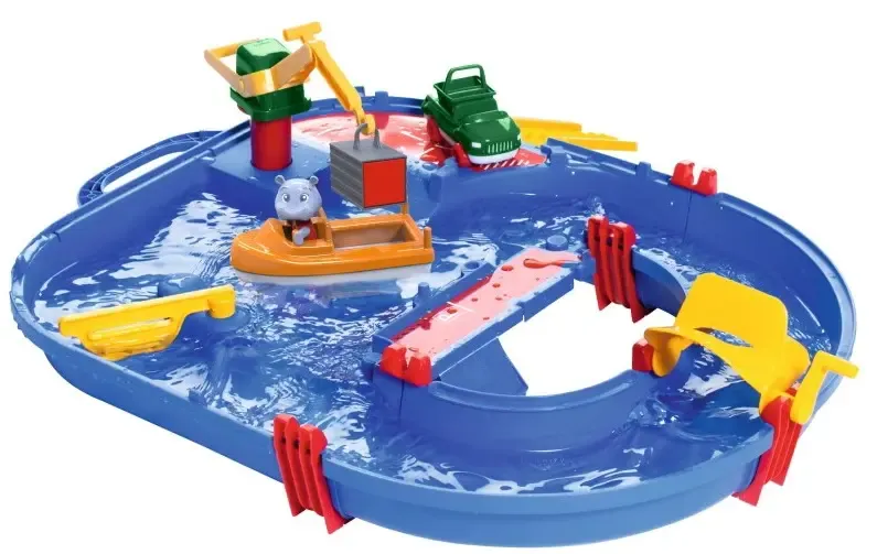 Aquaplay är en rolig vattenleksak där barnet får ta hand om en liten vattenpark.