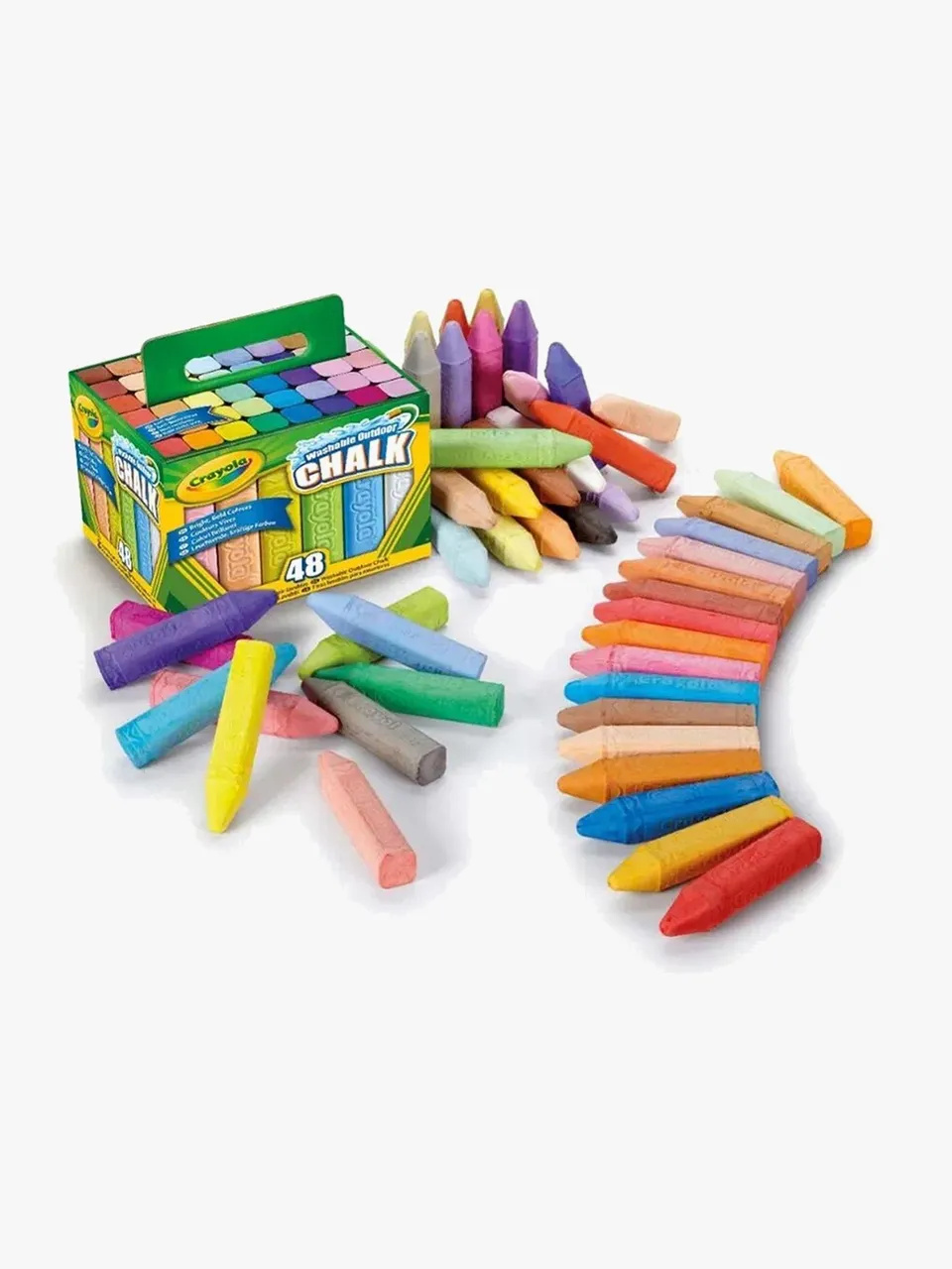 Crayola gatukritor är en bra födelsedagspresent till någon som fyller två år. Med 48 kritor kan man måla och ha kul utomhus.