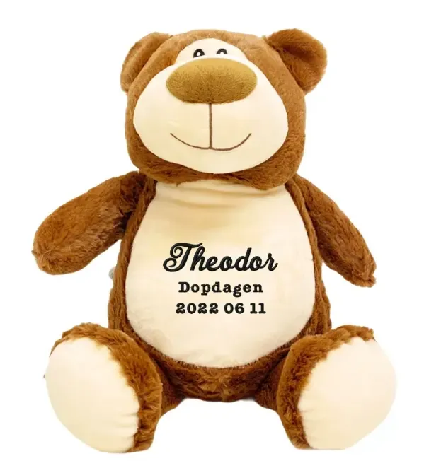 Gosedjur med broderat namn är en perfekt doppresent.