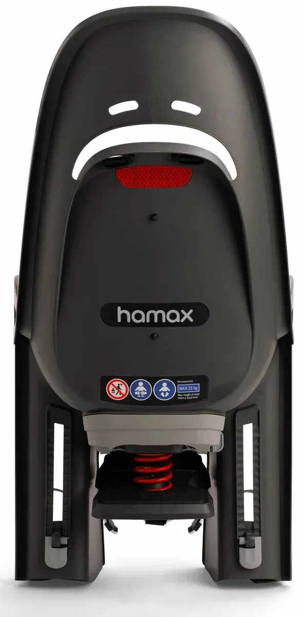 Baksidan på Hamax ZENITH, en riktigt bra cykelstol för barn.