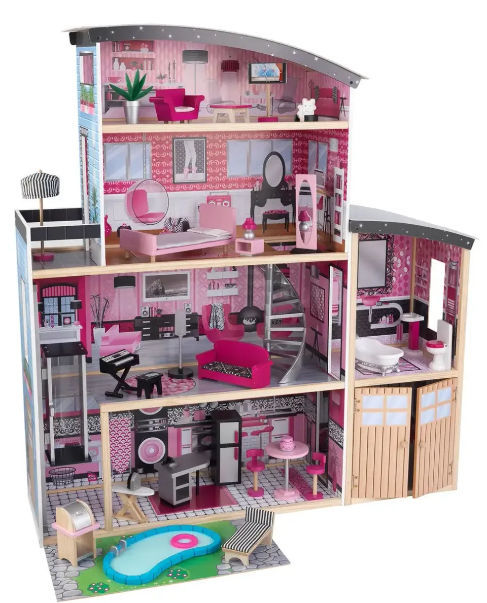 KidKraft Sparkle Mansion är ett stort och mysigt Dockhus som är en fin present till 3 årig dotter tycker vi.