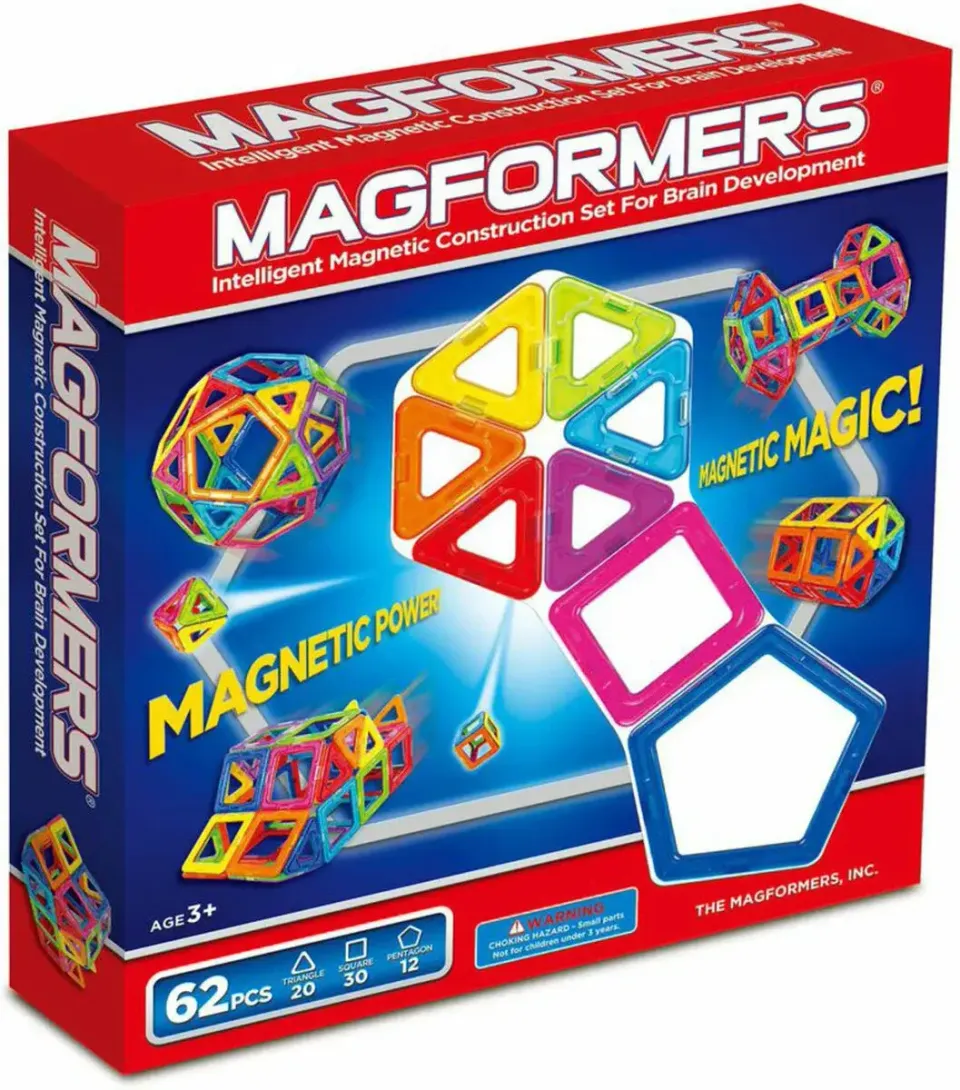 Magformers är en kul födelsedagspresent för en 3 åring tycker vi. Den utvecklar motoriken och ger chansen att skapa och bygga olika figurer.