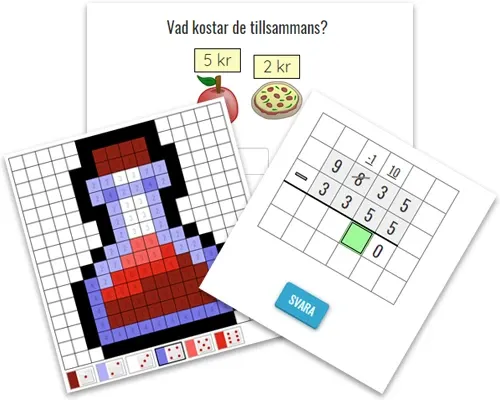 Exempelövningar från matteappen MattePortal. Roliga och bra övningar.