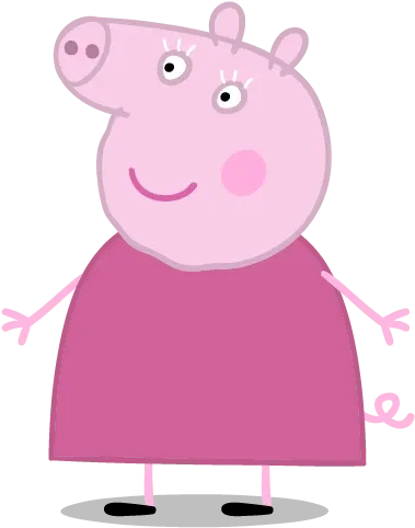 Mormor Gris är en vänlig dam som gärna umgås med sina barnbarn Georg och Greta Gris.