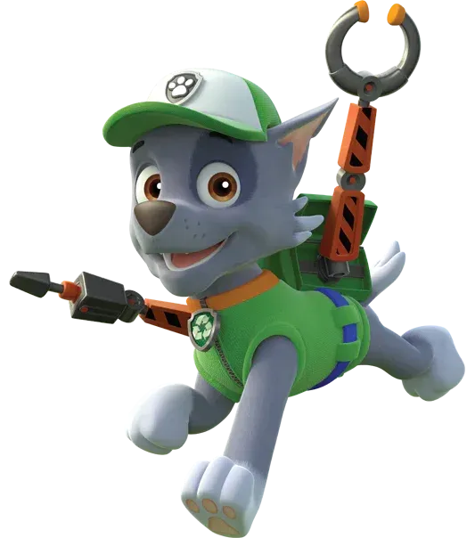 PAW Patrol Rocky är återvinningsexperten bland valparna och har ett stort miljötänk.