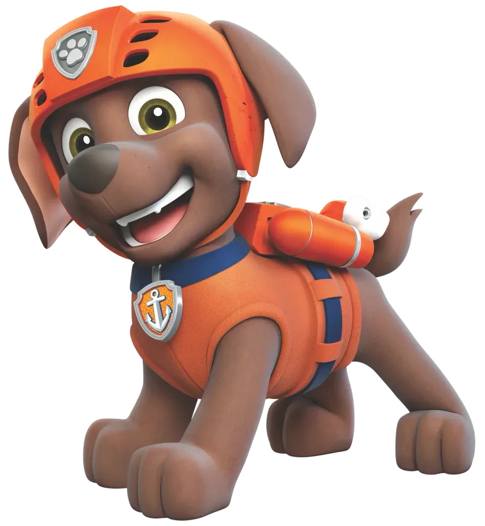 PAW Patrol Zuma är vattenexperten och hjälper till vid vattenräddningsuppdrag.