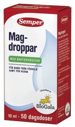 En långsiktigt tips när en bebis har ont i magen är att pröva magdroppar, som stärker tarmfloran i spädbarnets känsliga mage.