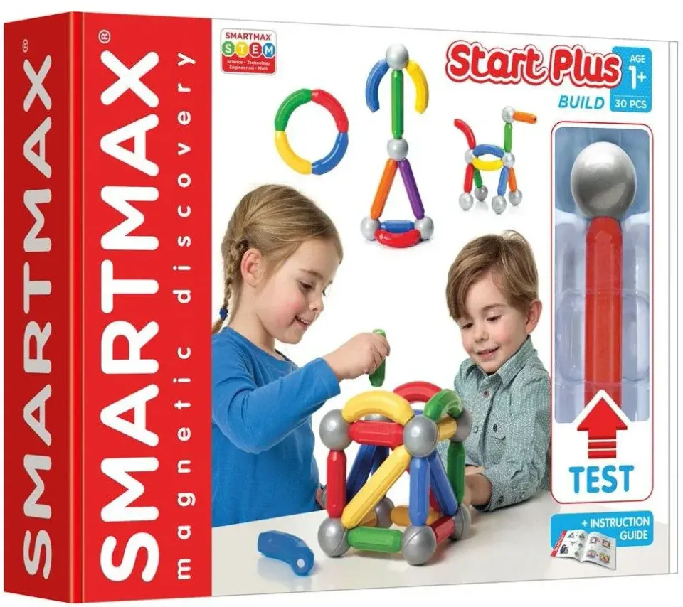 SmartMax magneter lär små barn om hur magneter fungerar samtidigt som man har kul genom att bygga olika figurer.