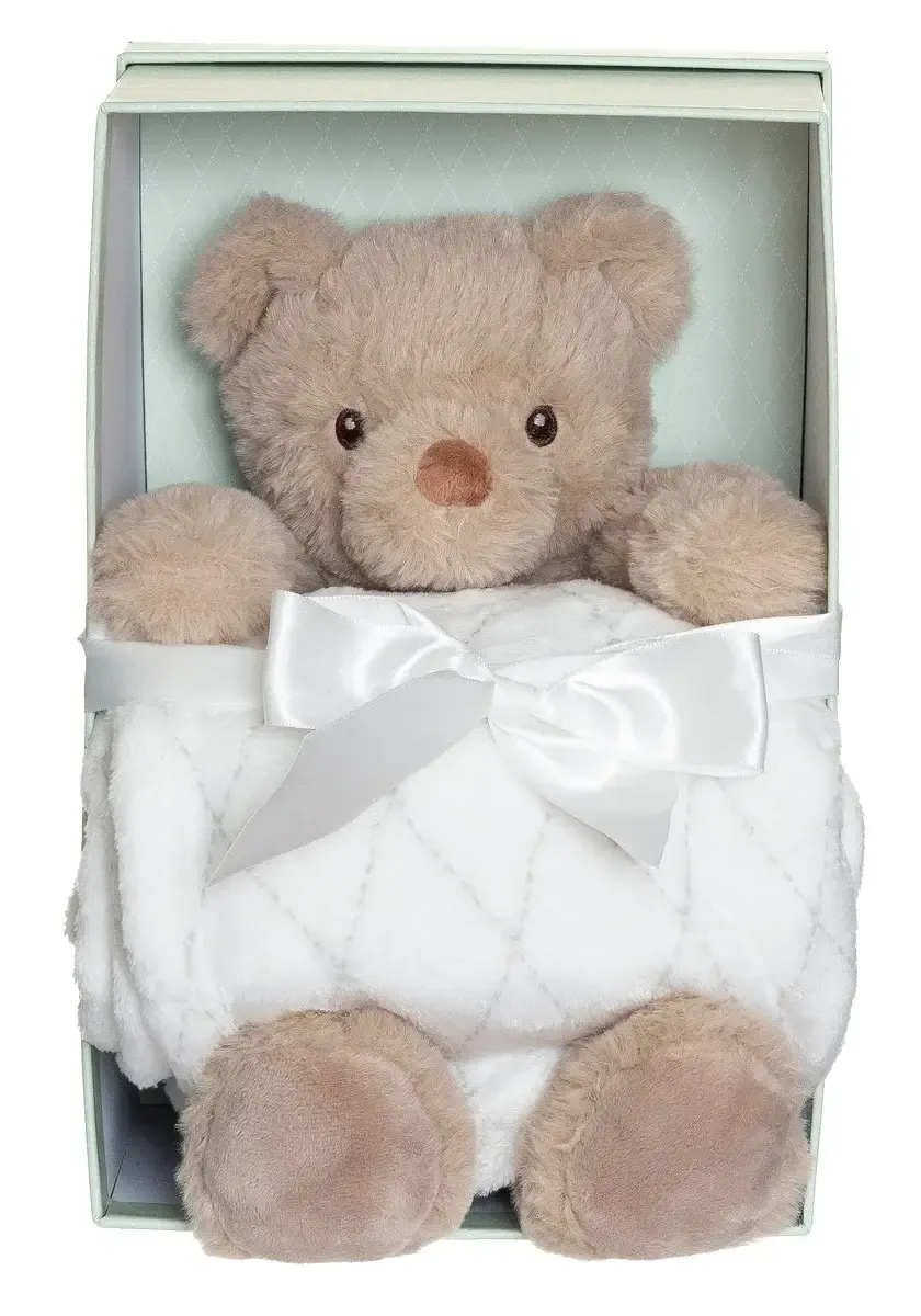 Teddykompaniet Gosedjur med Filt i Presentlåda är en mysig och fin dopgåva till flickor och pojkar.